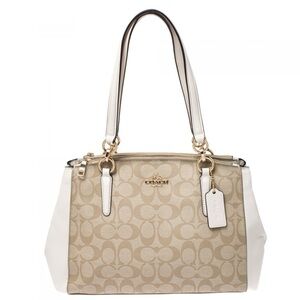 Coach Beige/Cream Coated Canvas Small Christie Carryall Satchel